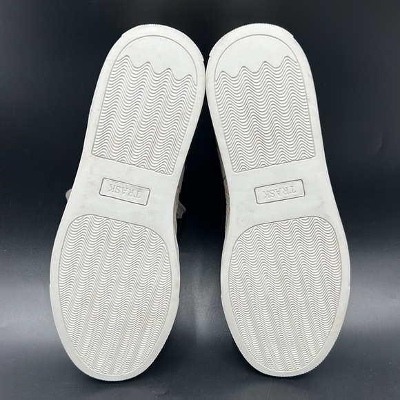 TRASK AARON GRAY PERFORATED LEATHER MENS SNEAKERS - Picture 7 of 9